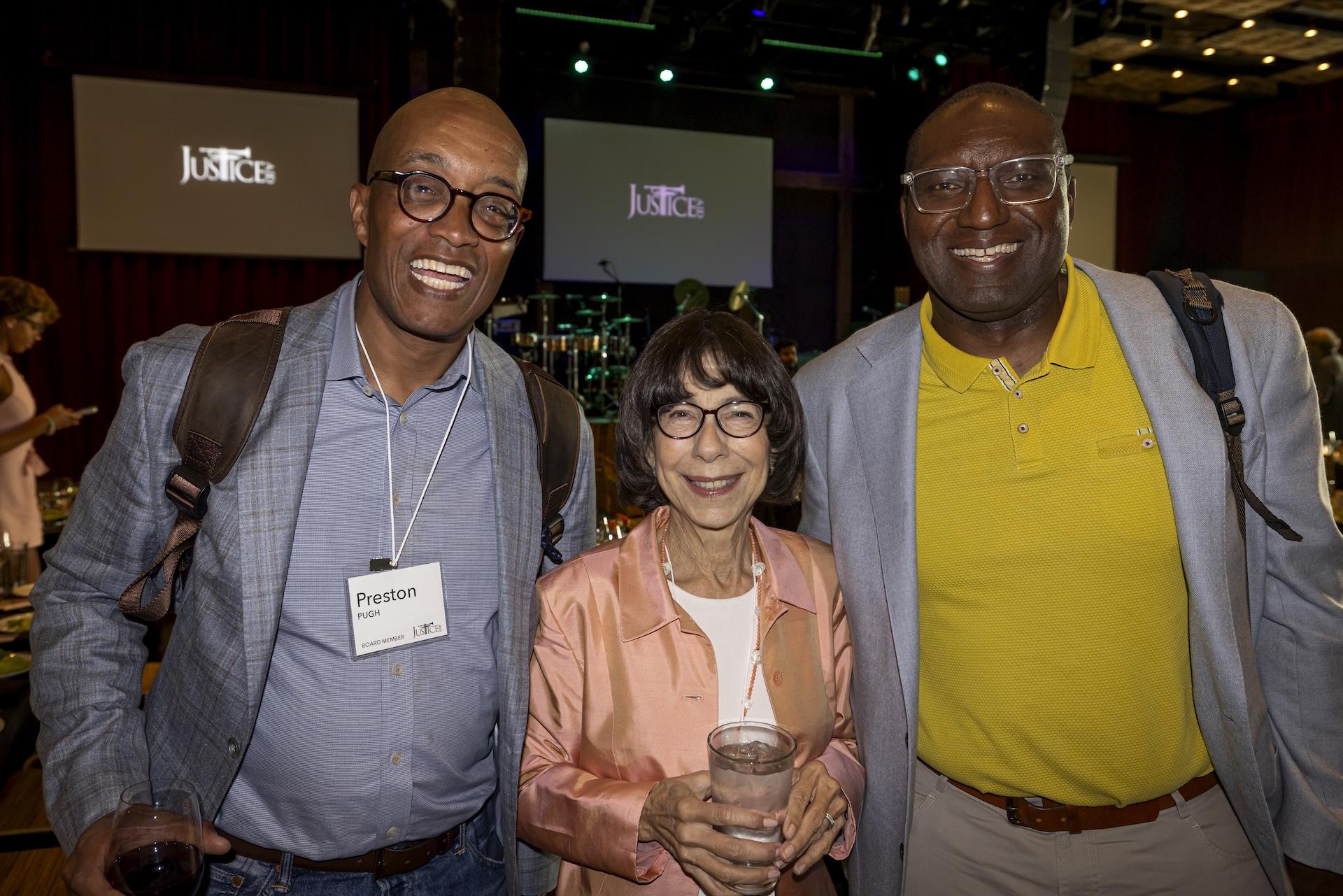 JusticeAid Board Members Preston Pugh, Judi Friedman, and Brian Lockhart